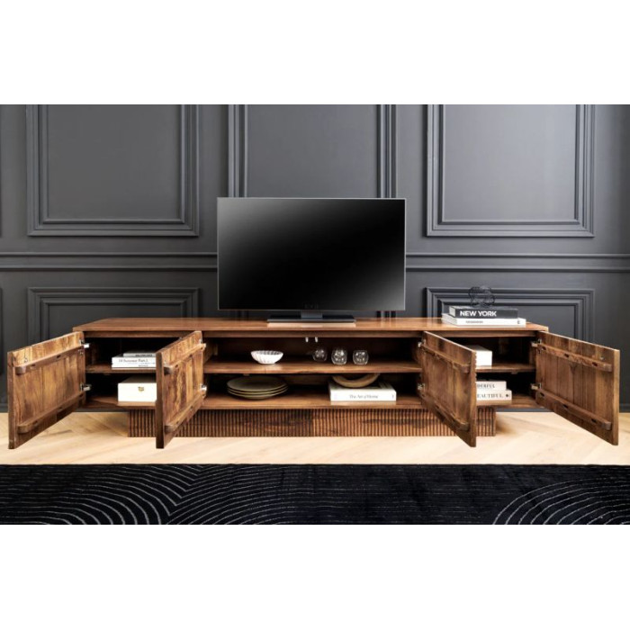 ART DECO TV stolek 200cm mangové dřevo hnědá