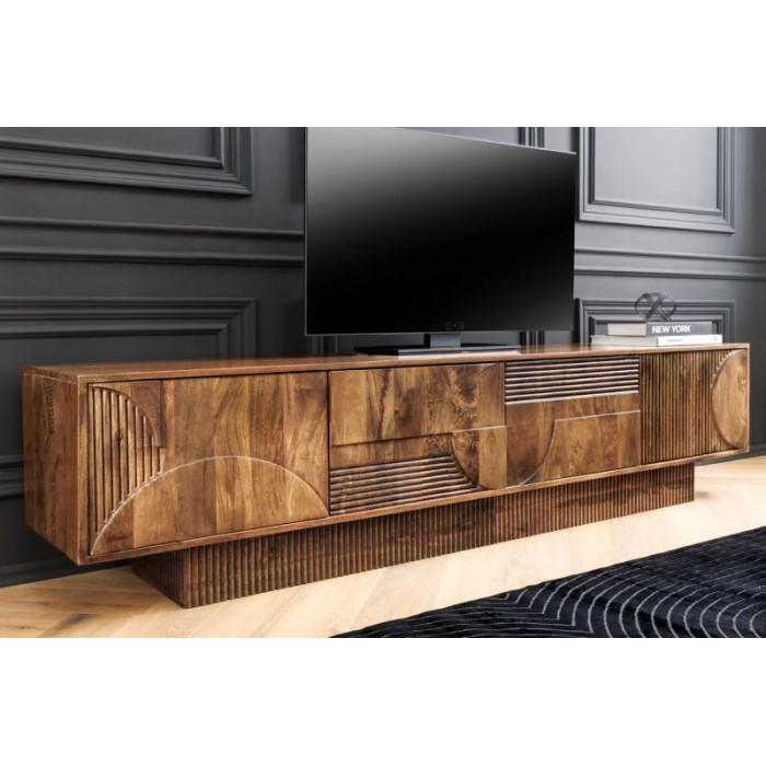 ART DECO TV stolek 200cm mangové dřevo hnědá