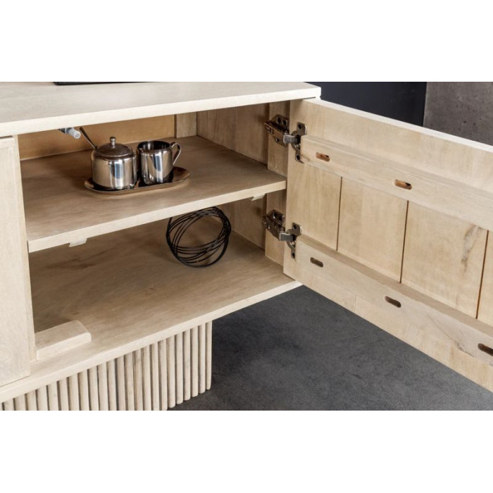 ART DECO TV stolek 200cm 3D mangové dřevo bílé