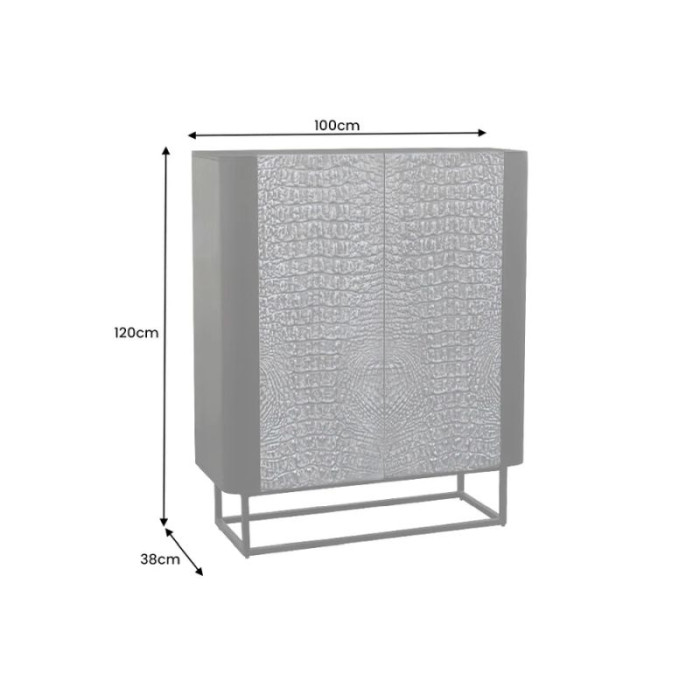 CROCODILE komoda 120cm mangové dřevo hnědo černá