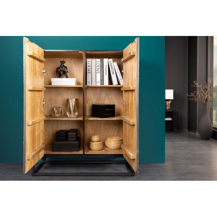 CROCODILE komoda 120cm mangové dřevo šedo černá