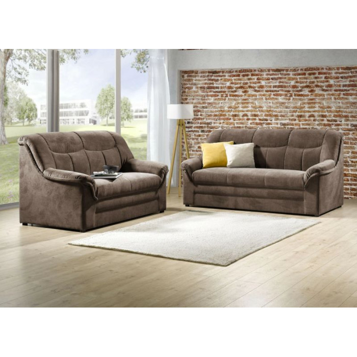 MiraÉlite rozkládací dvojmístná hnědá pohovka