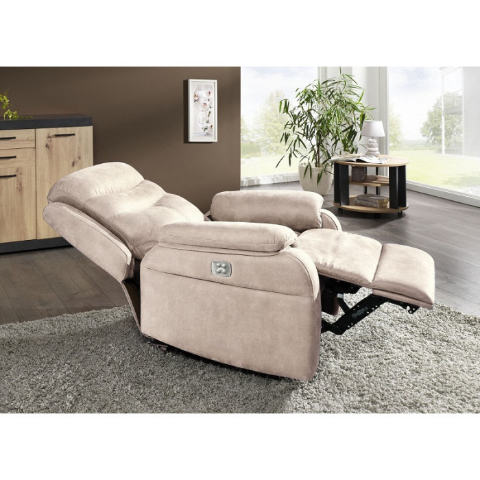 (2xM) BONNIE elektrické TV polohovací křeslo béžové