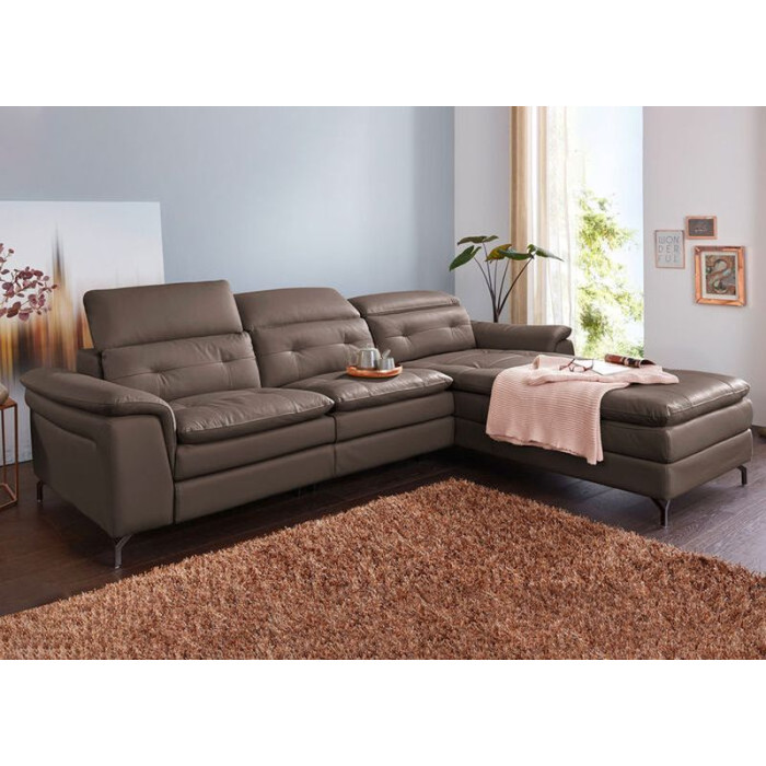 GestoRelax kožená sedací souprava s polohováním hnědá