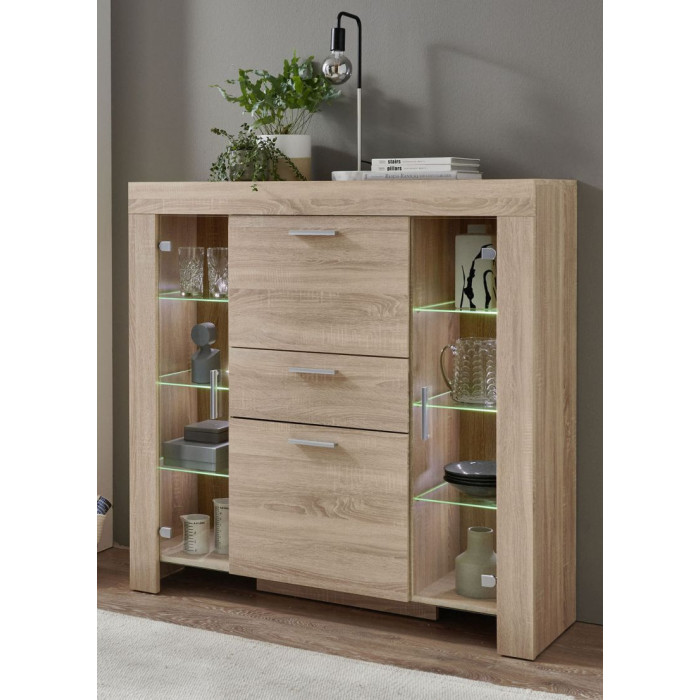 Bestona vitrína se třemi zásuvkami