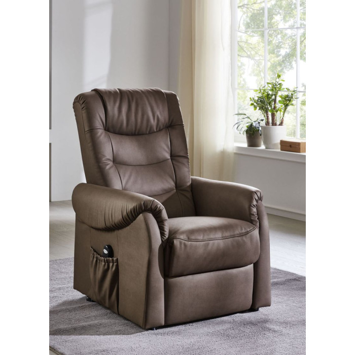 Imperial Velvet manuální relaxační křeslo ekokůže hnědé