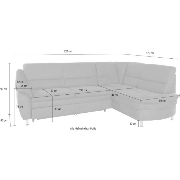 Cardoso rozkládací sedací souprava s úložným prostorem šedá