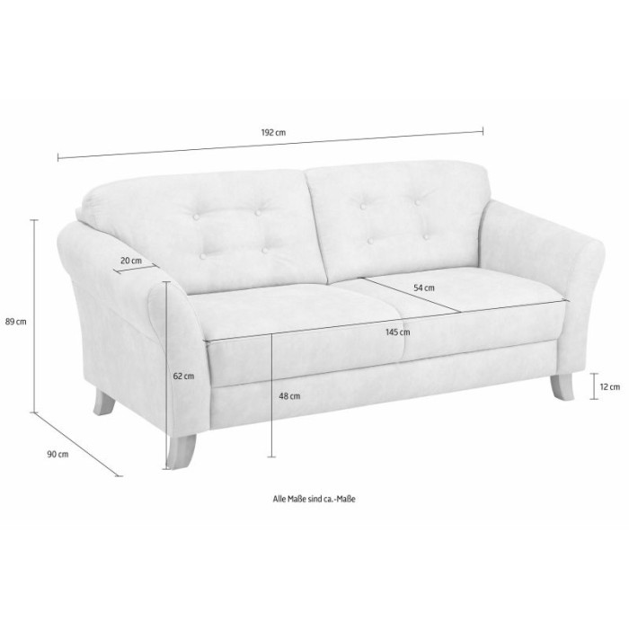 Trondheim dvojmístná pohovka koňak