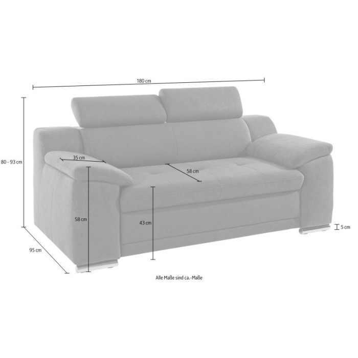 Andiamo dvojmístná pohovka tmavě šedá