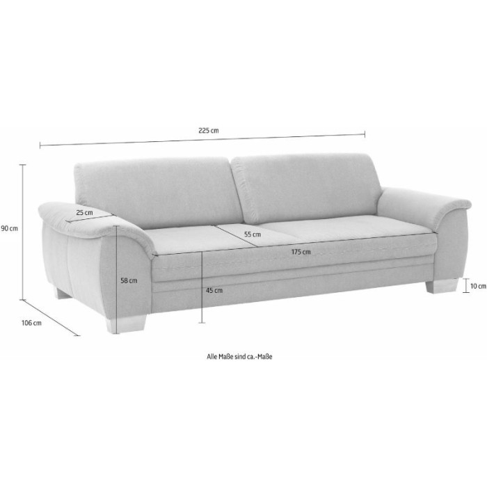 Husum tříapůlmístná pohovka bordó