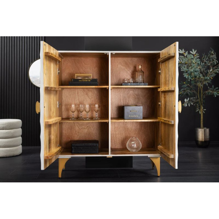 GOLDEN SUNSET design komoda masiv mango 120 cm bílá