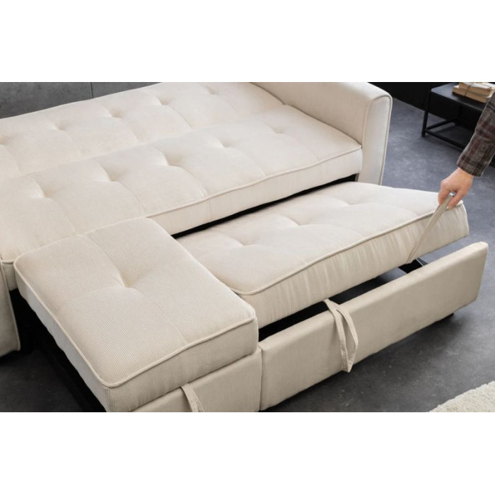 SMART rozkládací dvojmístná pohovka krémová 180 cm