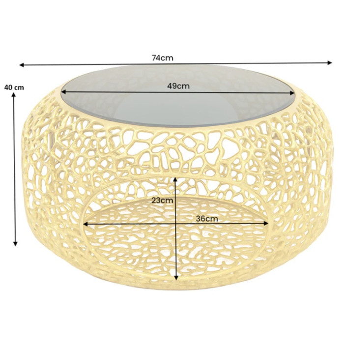 Verlongo elegantní zlatý konferenční stolek