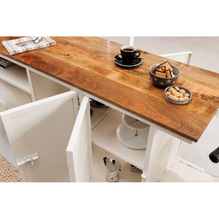 SCOOTER barový stůl ve tvaru skůtru 250 cm mango/bílá