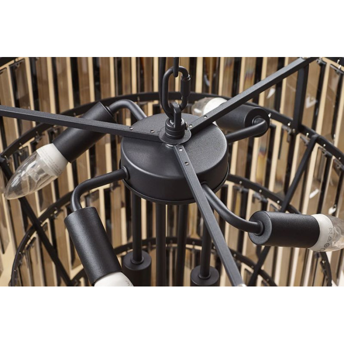 CRYSTAL elegantní lustr 50cm černý