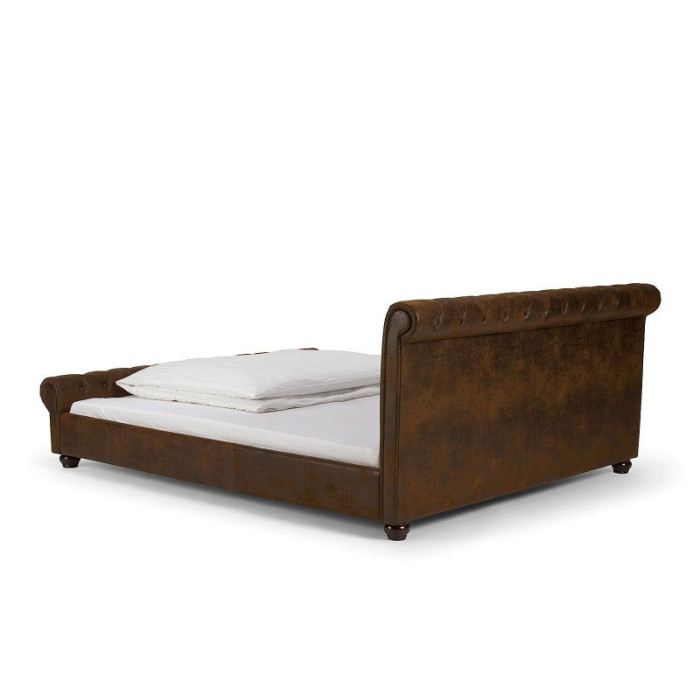 CHESTERFIELD BETT I. - Elegantní čalouněná hnědá postel 180cm