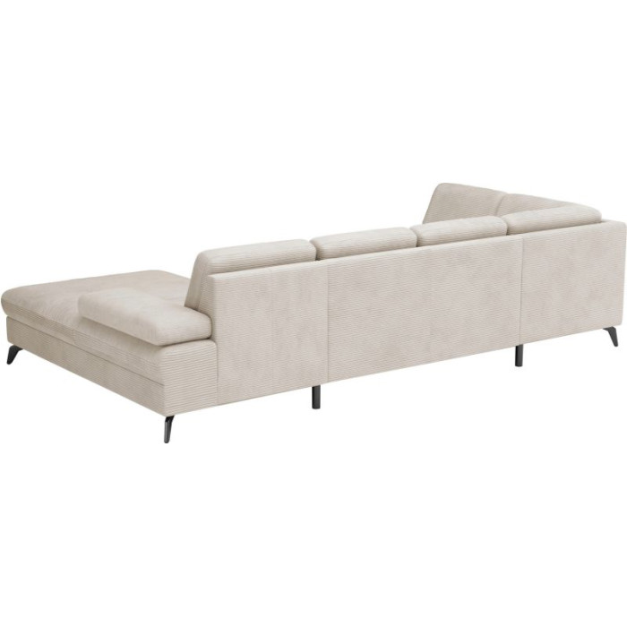 MORRIS rozkládací manšestrová sedací souprava U krémová