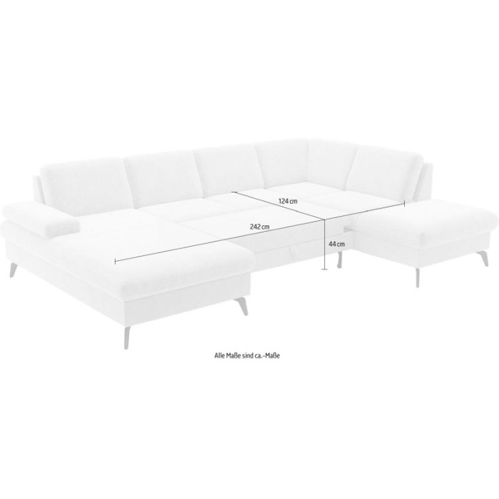 Morris Schlafsofa in U-Form, cremefarben