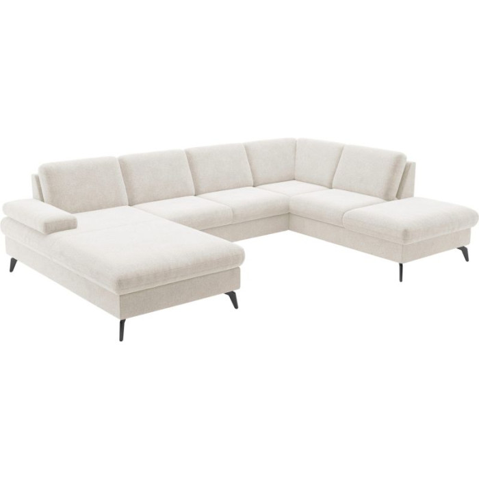 Morris rozkládací sedací souprava ve tvaru U krémová