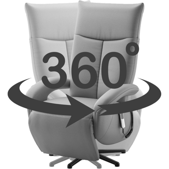 Amica manuální kožené relaxační křeslo černé XL