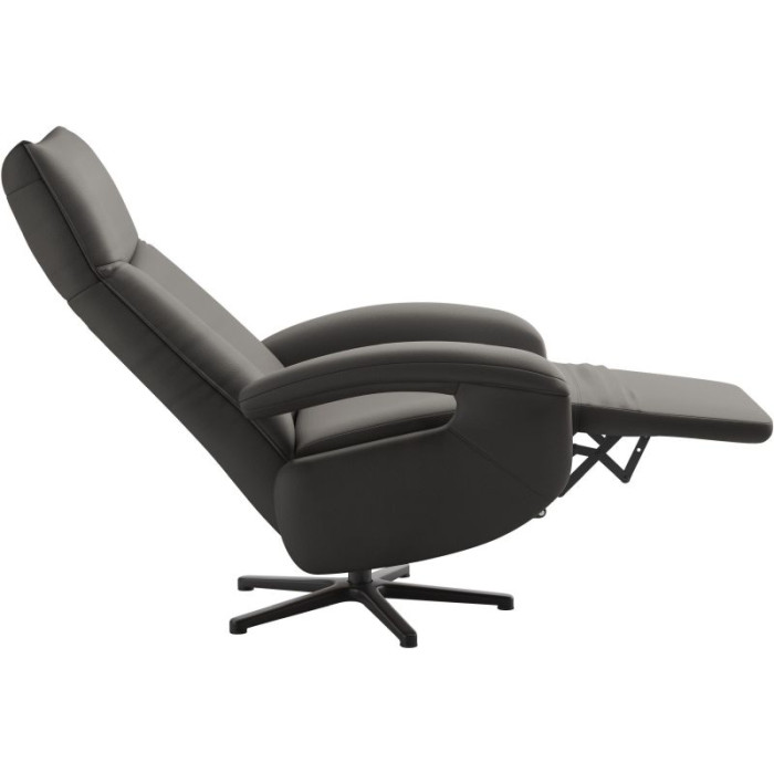 Amica manuální kožené relaxační křeslo černé XL