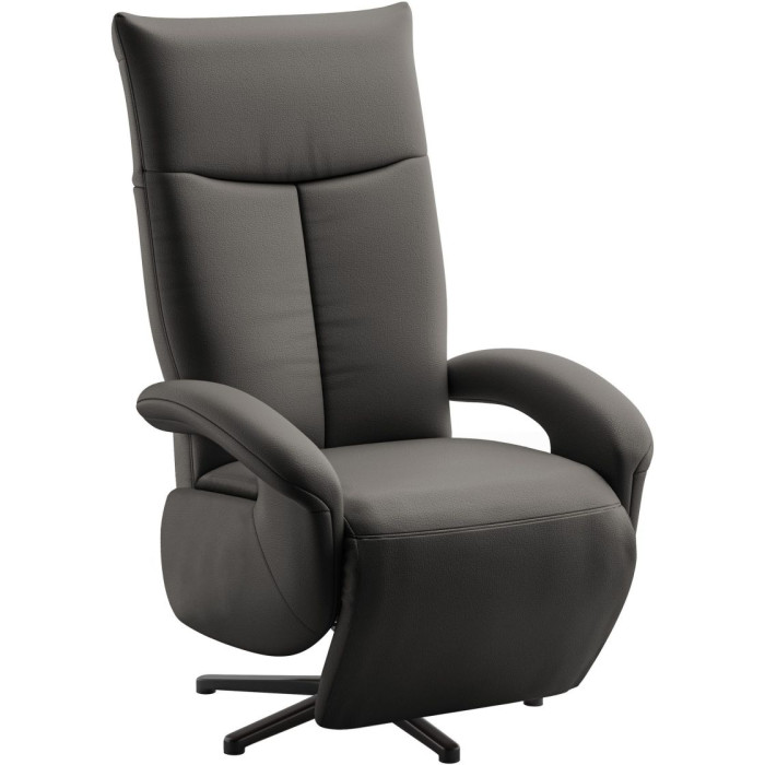 Amica manuální kožené relaxační křeslo černé XL