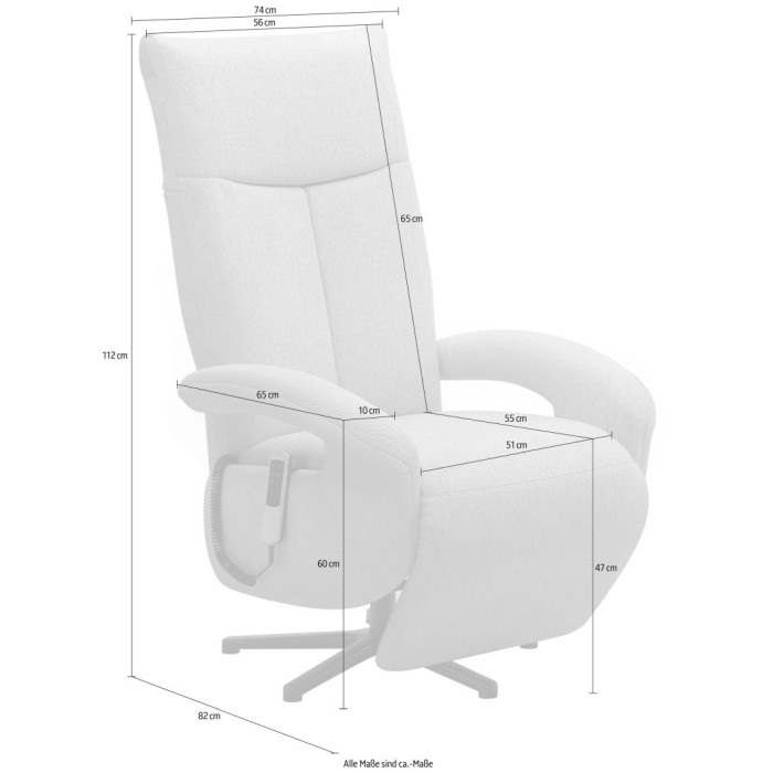 Amica kožené manuální relaxační křeslo černé XL