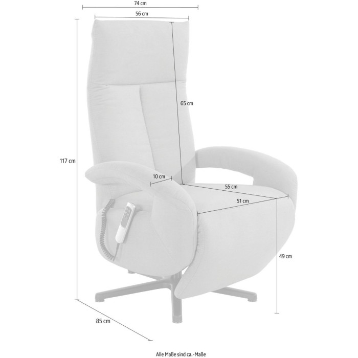 (2xM) Relaxační kožené křeslo Tycoon červené XL s baterií