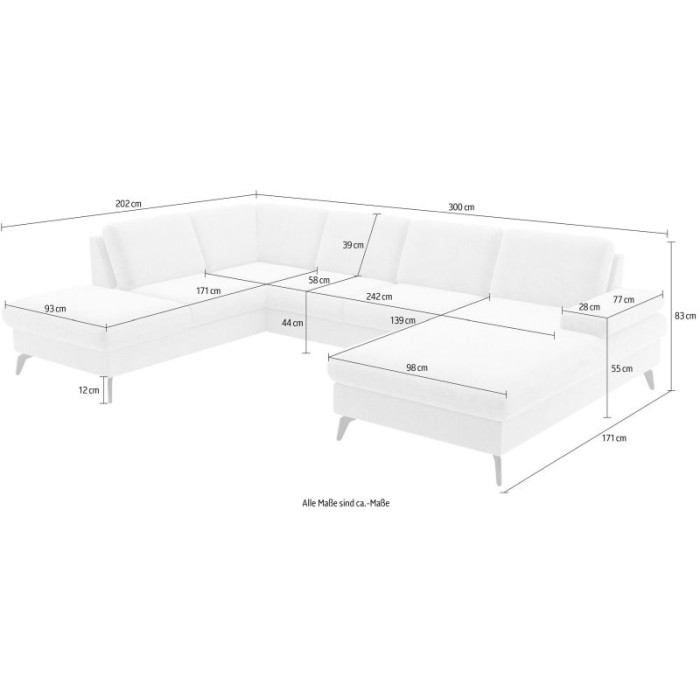 Morris rozkládací sedací souprava ve tvaru U taupé