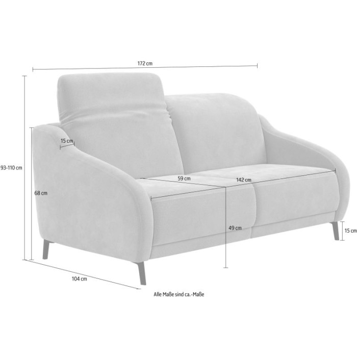 Blues polohovací pohovka slonovinová