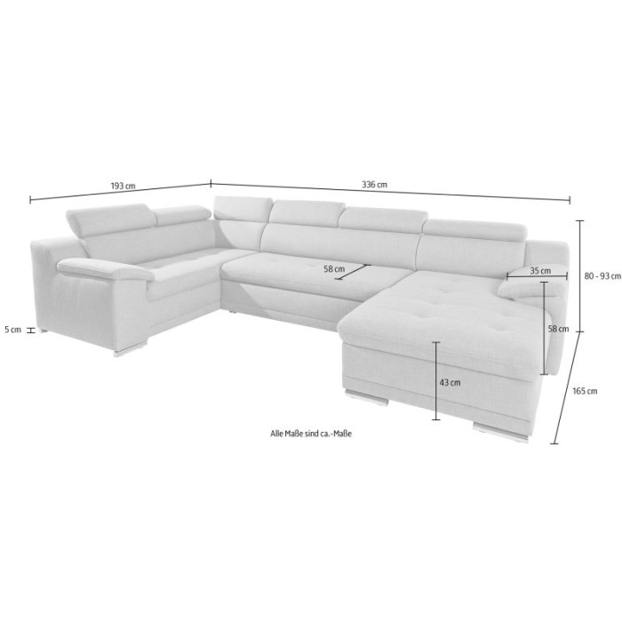 Andiamo rozkládací sedací souprava ekokůže bílá