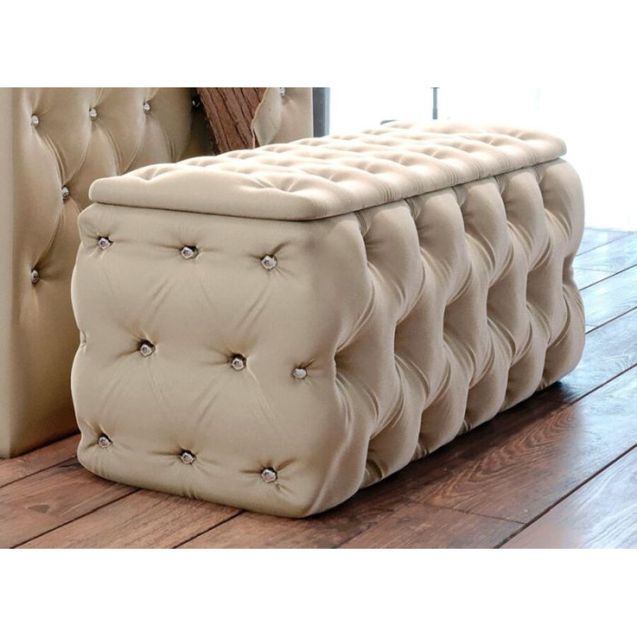 Lesond – eleganter Hocker, cremefarben, 189 cm