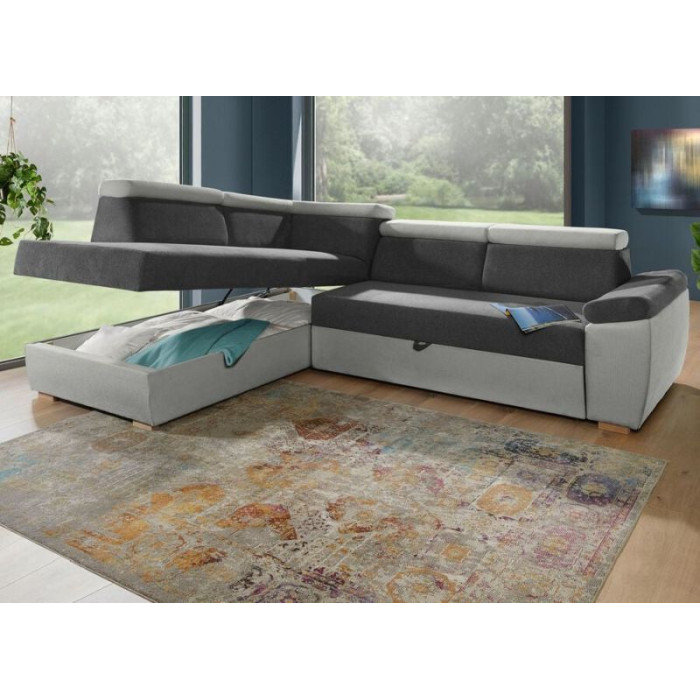 Sellena rozkládací sedací souprava s úložným prostorem antracitová