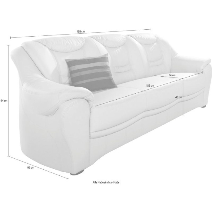 BANSIN kožená pohovka 3sed béžovo bílá