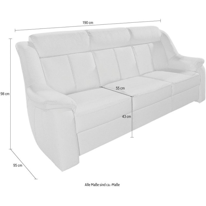 Basel trojmístná pohovka černá