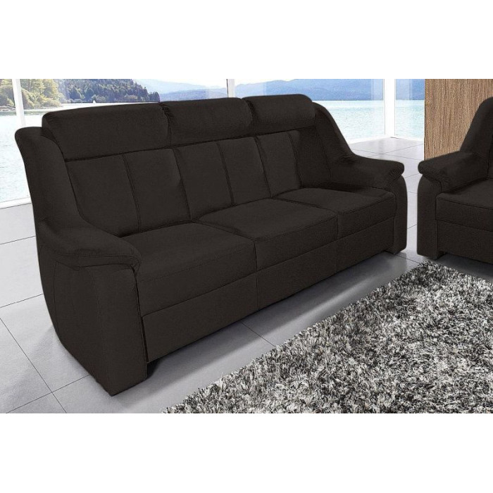Basel Dreisitzer-Sofa, schwarz