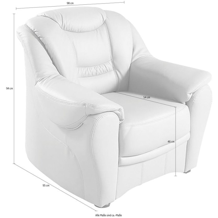 Bansin kožené křeslo krémově bílé