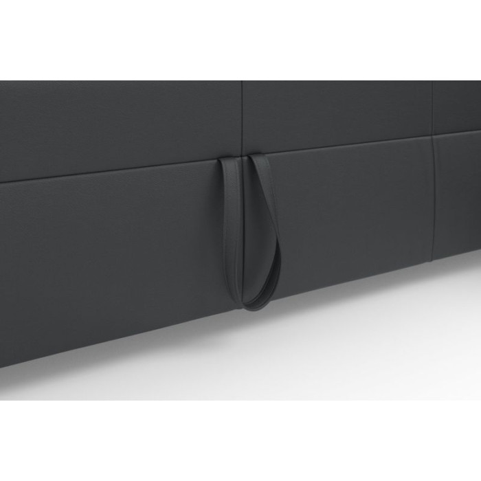 Alberto rozkládací kožená sedací souprava U černá