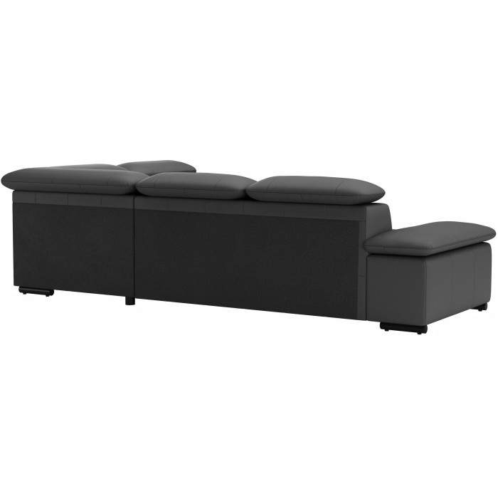 ALCUDIA Leder-Schlafsofa, schwarz