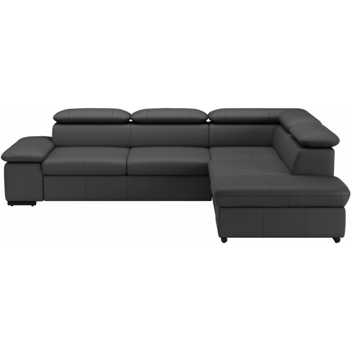 ALCUDIA Leder-Schlafsofa, schwarz