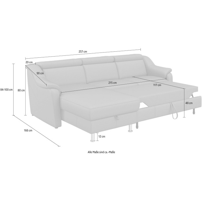 Freeto Schlafsofa mit Stauraum, cremefarben