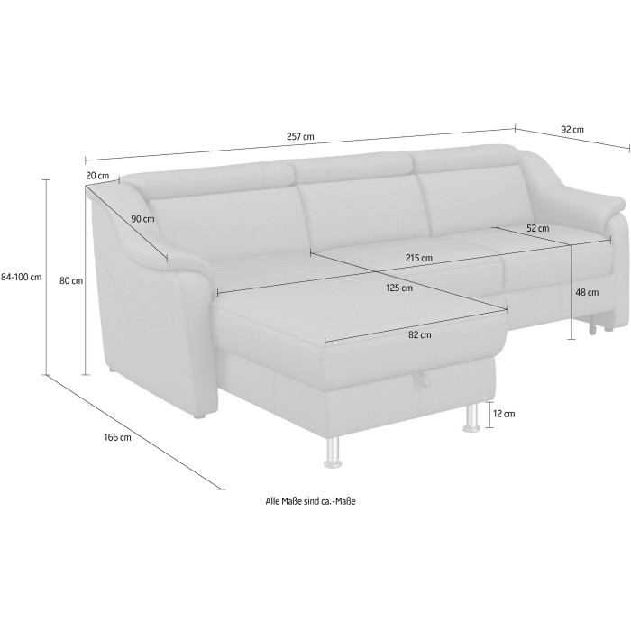 Freeto Schlafsofa mit Stauraum, cremefarben