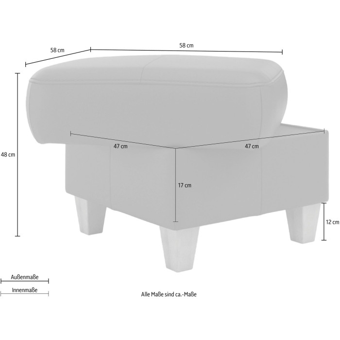 Palmera kožený taburet modrý