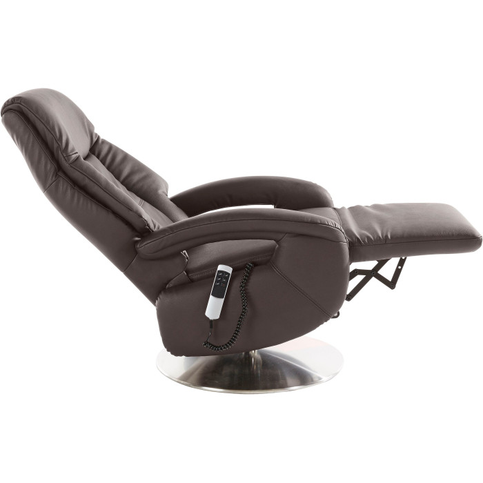 (2xM) Enjoy kožené relaxační křeslo 2-motorové moka M