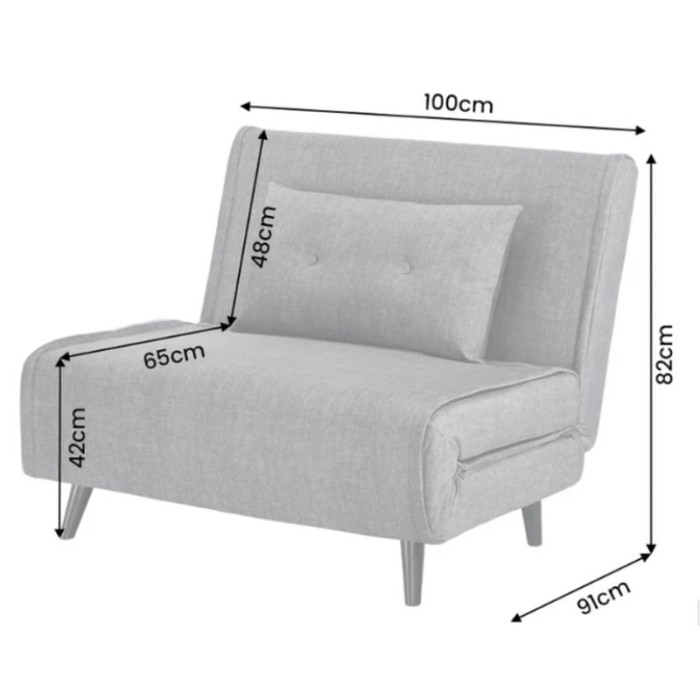 Rozkládací křeslo SMART MULTIFUNCTION 100cm šedé