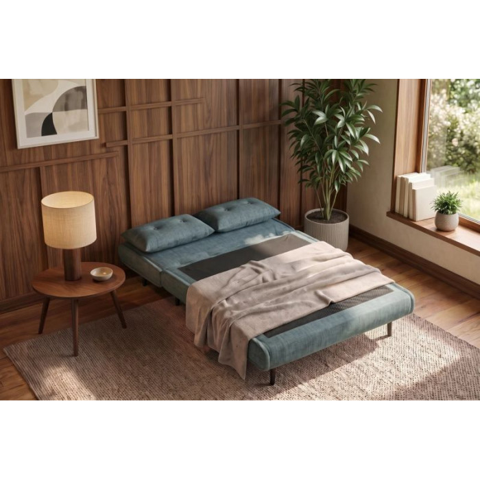 Rozkládací dvoumístná pohovka SMART MULTIFUNCTION 140cm modrá