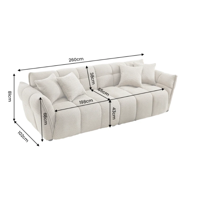 Pohovka CLOUD 260cm 3místná XXL champagne