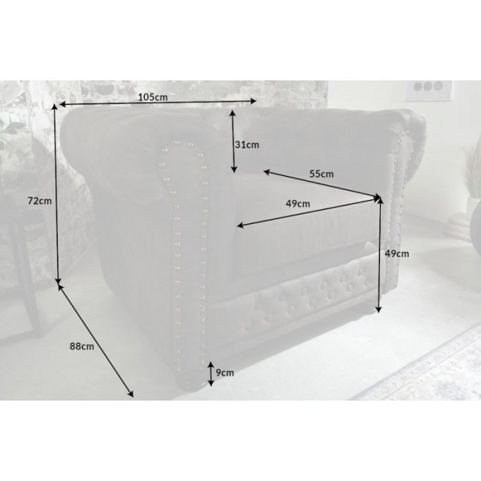INGLESE Chesterfield křeslo šedá/taupe