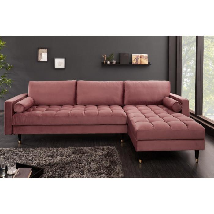 COZY VELVET modernes Sofa, altrosa Samt 260 cm