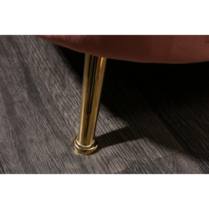 ARIELLE modernes Sofa Samt altrosa 220 cm
